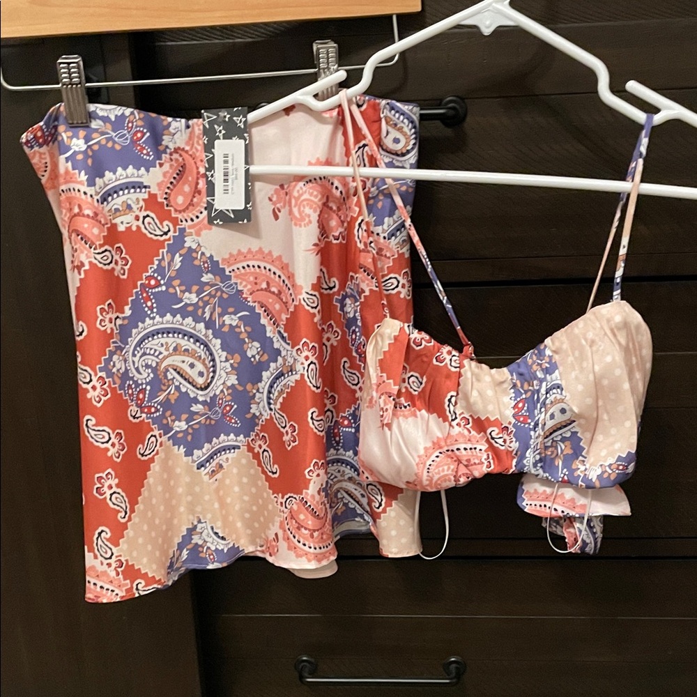 Paisley Print Two-Piece Set